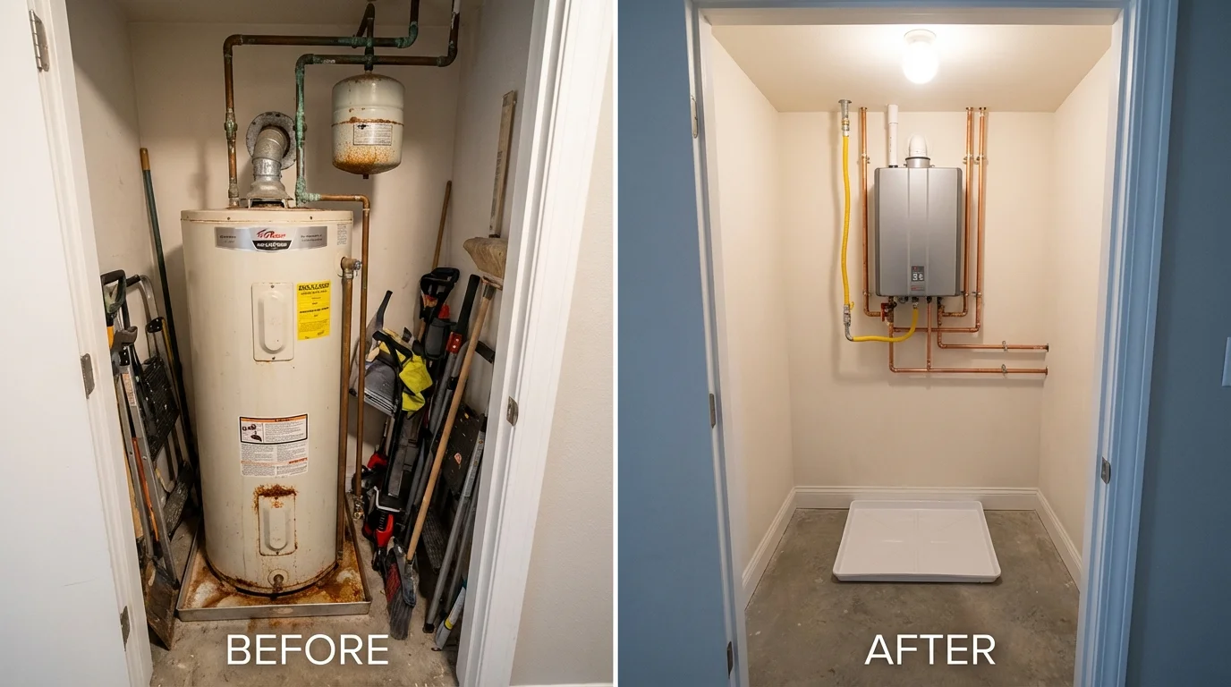 Tank water heater versus wall-mounted tankless unit comparison for Gunnison, CO homeowners